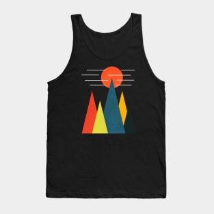 Minimalist Abstract Nature Art #38 Linear and Colorful Mountains Tank Top